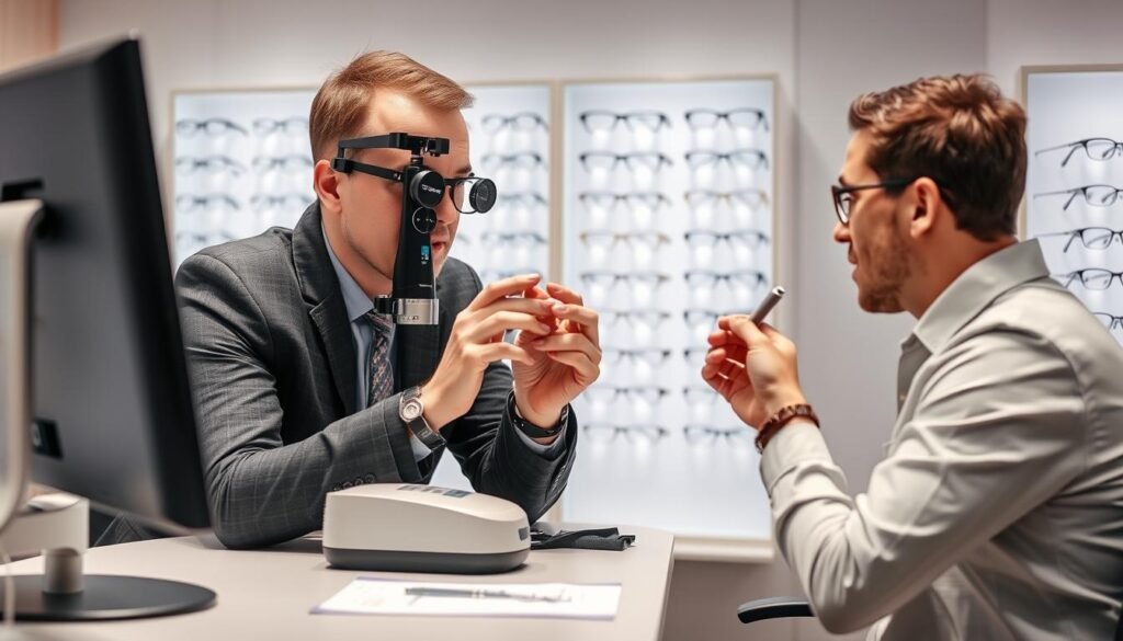 Consultation personnalisée chez un opticien à Lille avec mesures précises