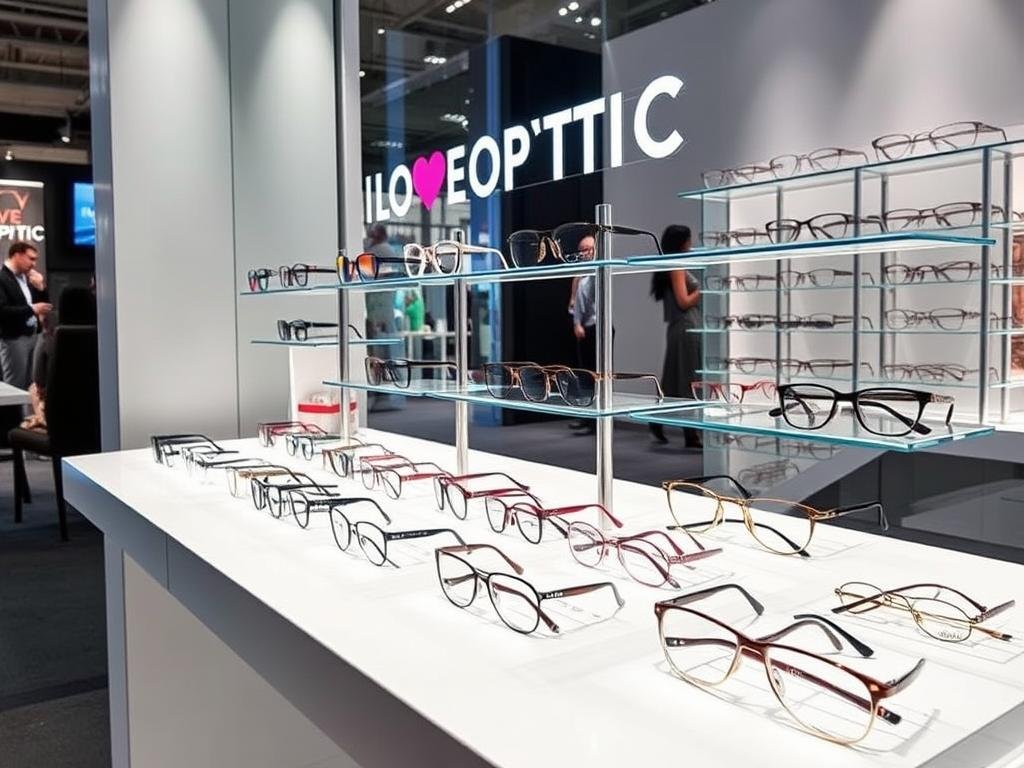 Présentoir moderne de lunettes chez I LOVE OPTIC à Paris 13