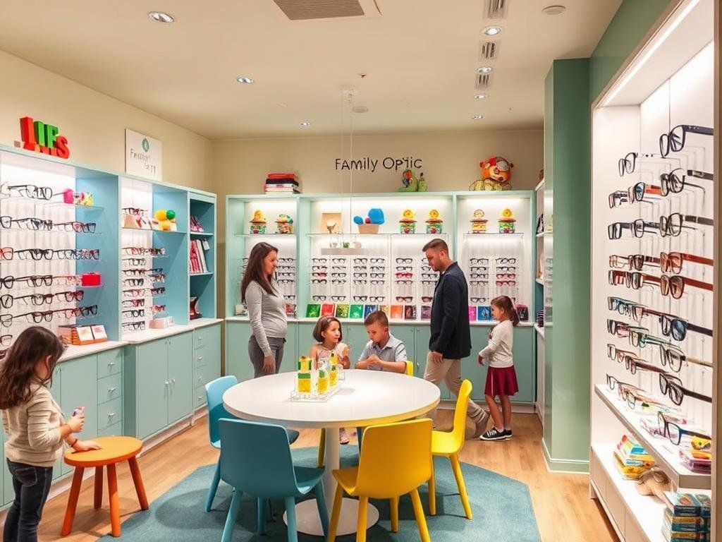 Ambiance chaleureuse de Family Optic avec son espace dédié aux enfants