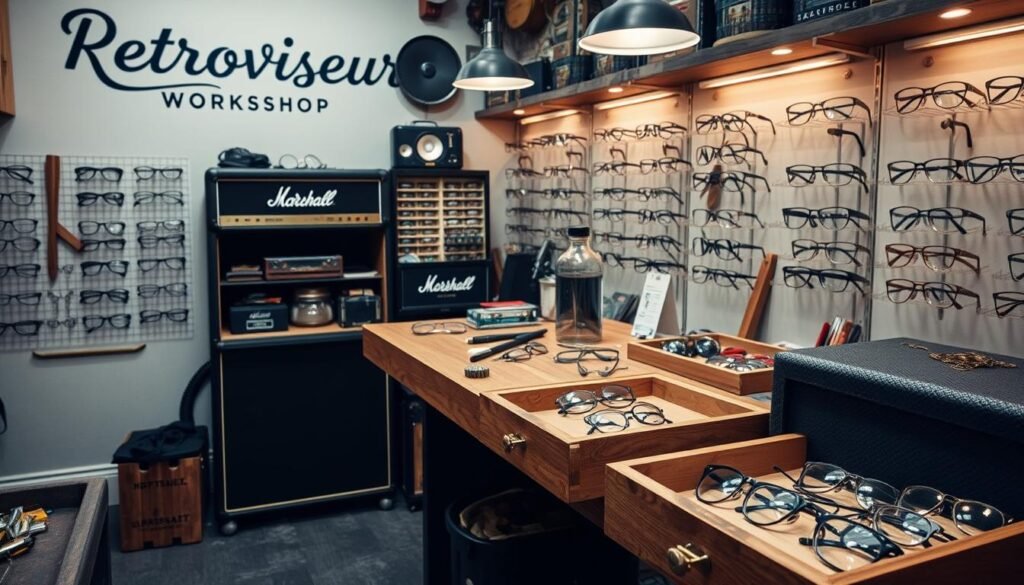 Atelier-boutique Retroviseur Workshop à Lyon avec montures vintage restaurées