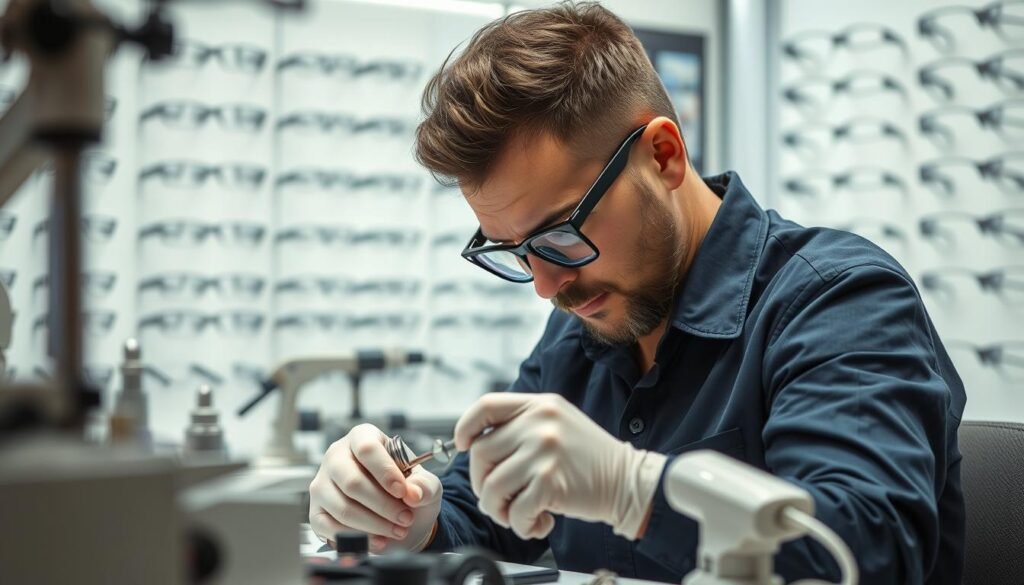 Atelier de réparation chez un opticien de Lyon 9