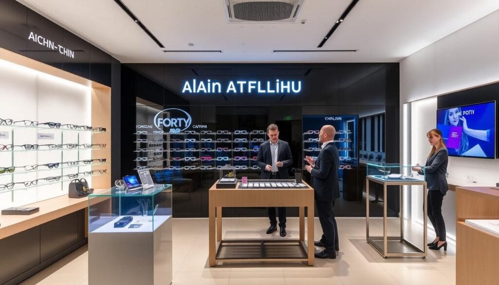 Boutique Alain Afflelou à Angers présentant ses innovations optiques exclusives