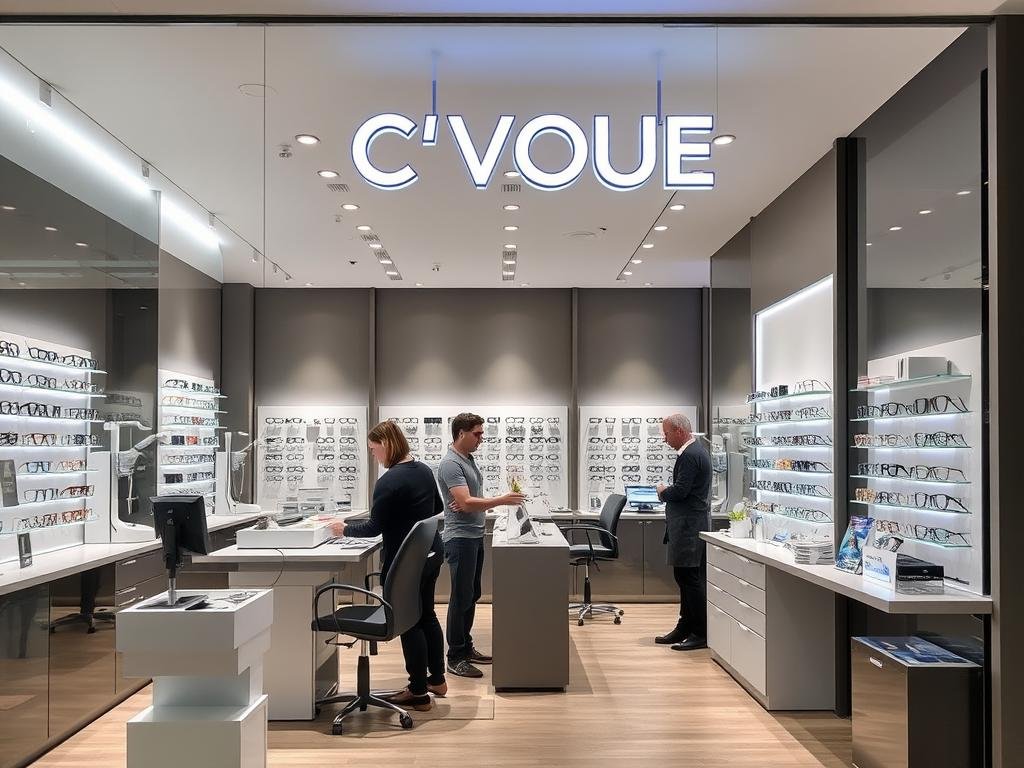 Boutique C'VUE sur l'Avenue de Clichy avec son espace d'examen de vue moderne