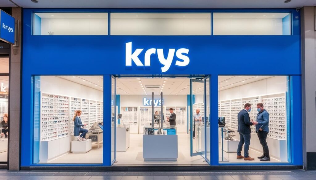 Boutique Krys à Angers avec son espace d'accueil et ses présentoirs de lunettes variées