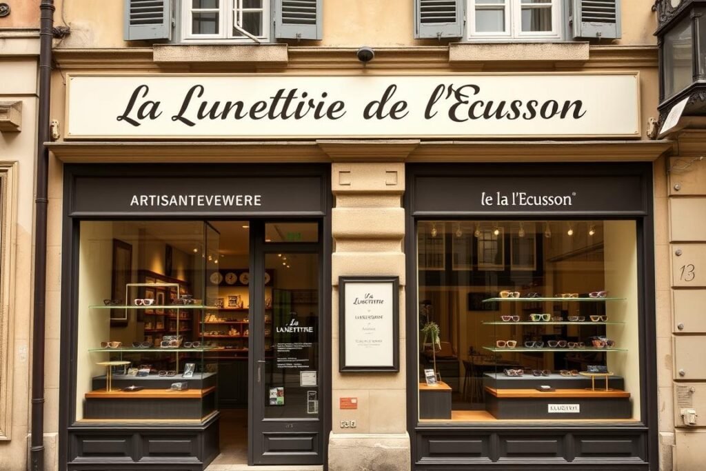 Boutique traditionnelle La Lunetterie de l'Ecusson dans le centre historique de Montpellier