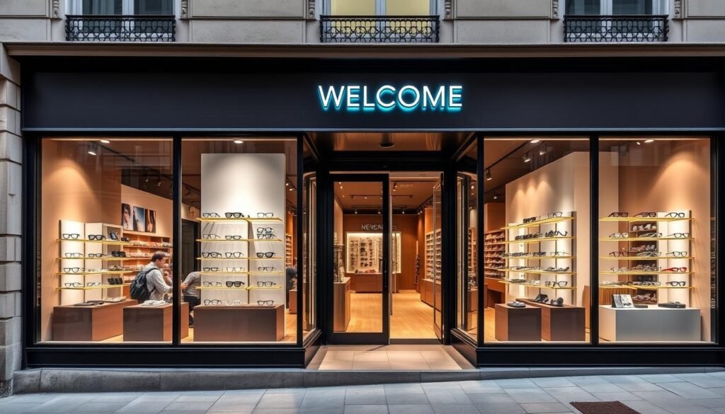 Devanture d'un magasin d'optique moderne à Lyon 9 avec le meilleur opticien lyon 9