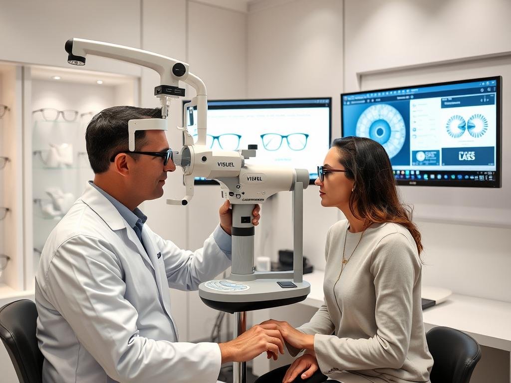 Équipement de haute technologie chez Visuel Center pour examens visuels précis