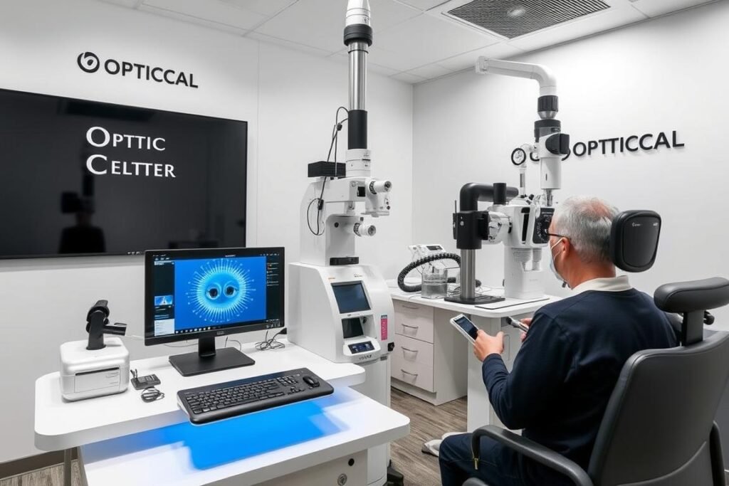 Espace technologique d'Optical Center avec équipements d'examen de vue avancés