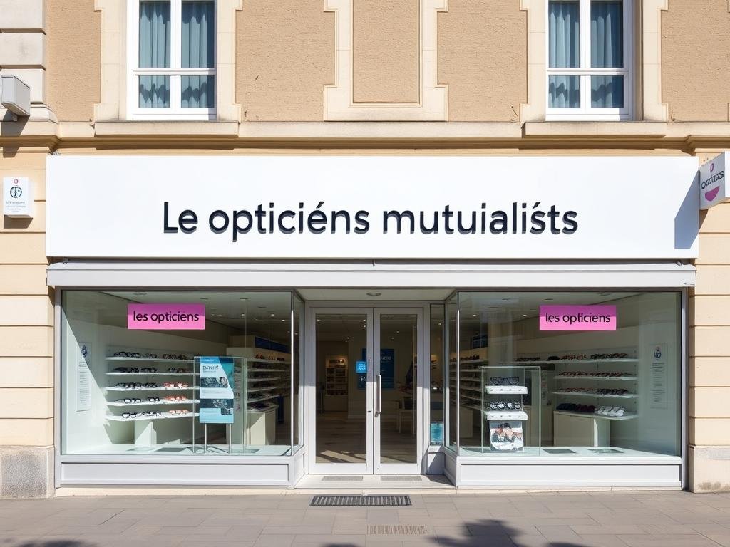 Façade des Opticiens Mutualistes à La Rochelle avec leur logo distinctif