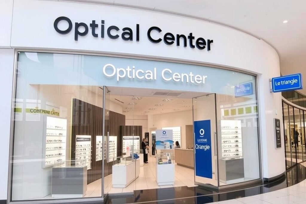 Façade du magasin Optical Center au centre commercial Le Triangle à Montpellier