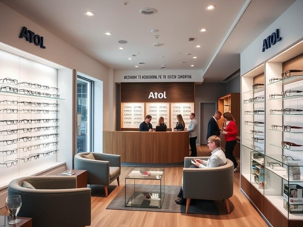 Intérieur chaleureux du magasin Atol à Colmar avec espace d'accueil