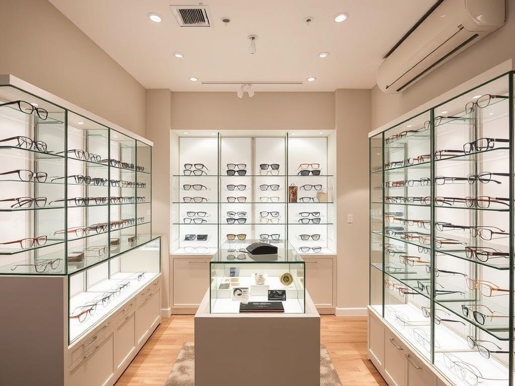 Intérieur élégant d'Optique Grosso à Nice