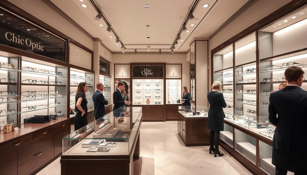 Intérieur élégant de Chic Optic dans la rue Daguerre à Paris 14