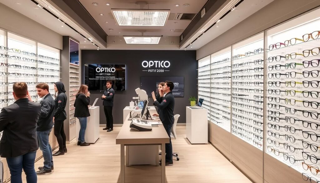Magasin Optic 2000 à Angers avec son espace d'examen de vue moderne