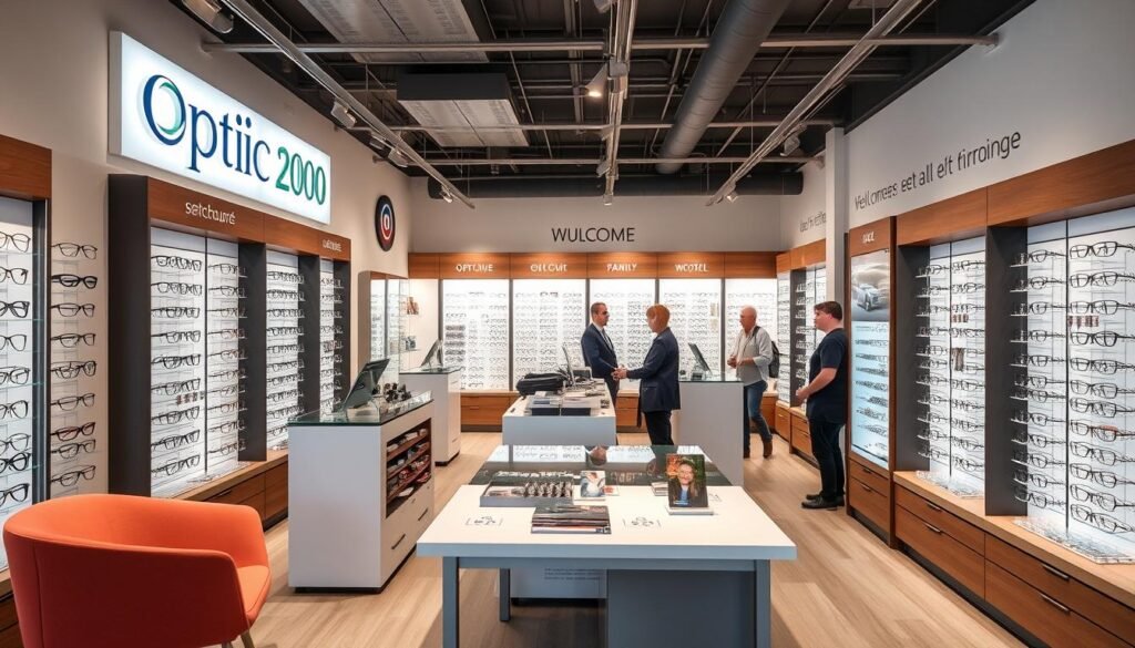 Magasin Optic 2000 à Mulhouse avec son espace d'accueil chaleureux, meilleur opticien mulhouse
