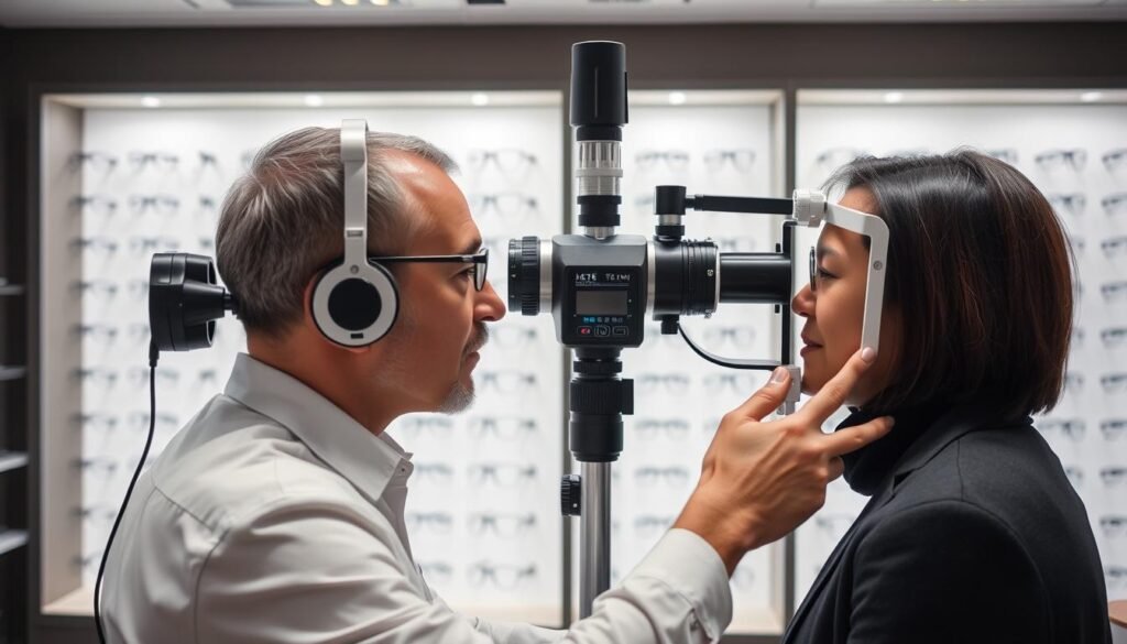 Technologie de mesure avancée chez un opticien de Lyon 9